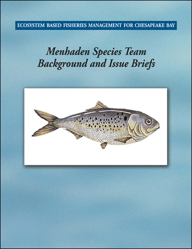 Ecosystem-Based Fisheries Management for Chesapeake Bay: Menhaden Background and Issues Briefs. Cover image of Ecosystem-Based Fisheries Management for Chesapeake Bay: Menhaden Background and Issues Briefs.